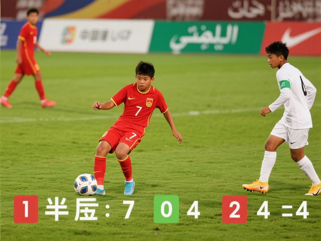 国少半场数据全面落后沙特U17：射门1-7，射正0-4，角球2-4