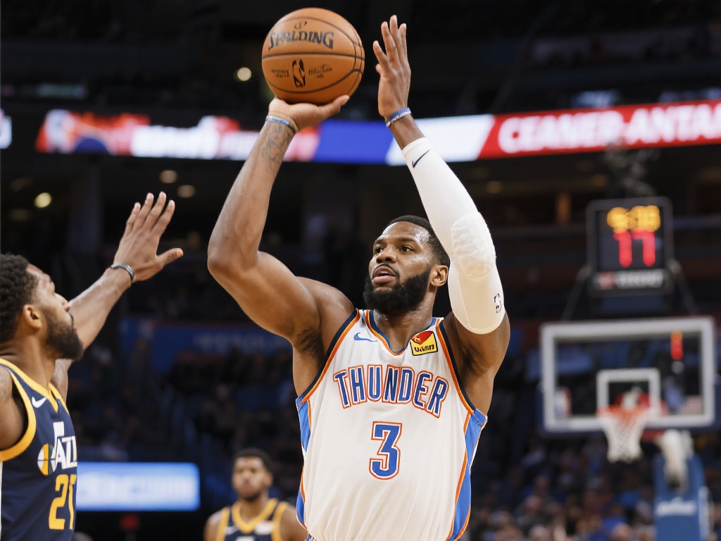 亚当斯半场表现平平，15分钟内仅得3分5篮板，投篮命中率偏低